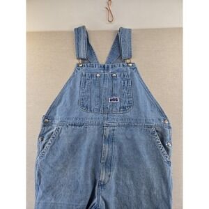 Big Smith Overalls Mens 46x30 Medium Wash Denim Bibs Farm Work Carpenter